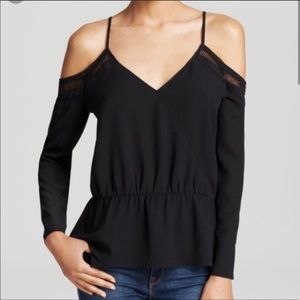 Cooper & Ella black lace cold shoulder blouse